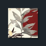 Cream Burgundy och Grått Artistic Abstrakt Waterco Canvastryck<br><div class="desc">Snyggt, modern konstnärlig abstrakt design i en kräm-, burgundy- och grått färg palett. En konstnärlig abstrakt design har en vattenfärg löv och en geometrisk cirkellsammansättning med skuggor av burgundi och grått med svarta och guld accenter på en grå elfenbensbakgrund. Du kan anpassa genom att ändra bakgrunden till färg. Välj "anpassa"...</div>