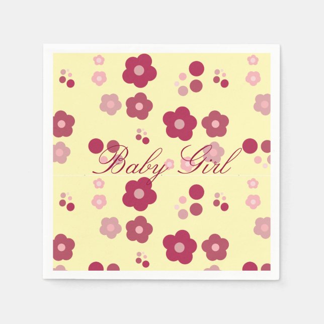 Cream Burgundy och Rosa Pappersservett (Framsidan)