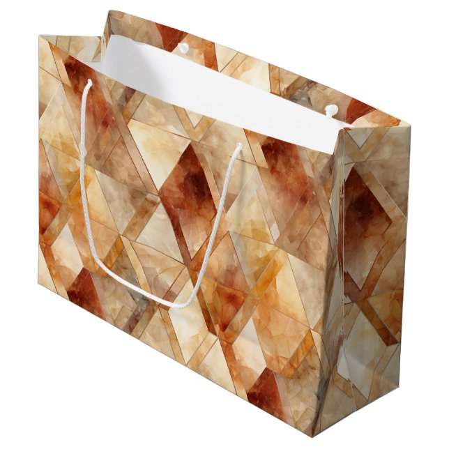 Cream Burgundy Red Guld Triangles jul (Framsidan Vinklad)