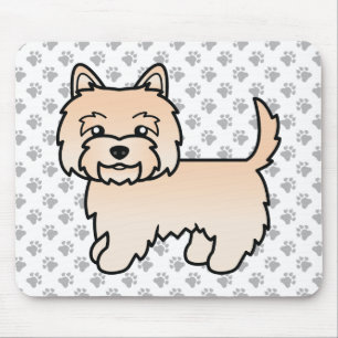 Cream Cairn Terrier Söt Tecknad Hund Musmatta