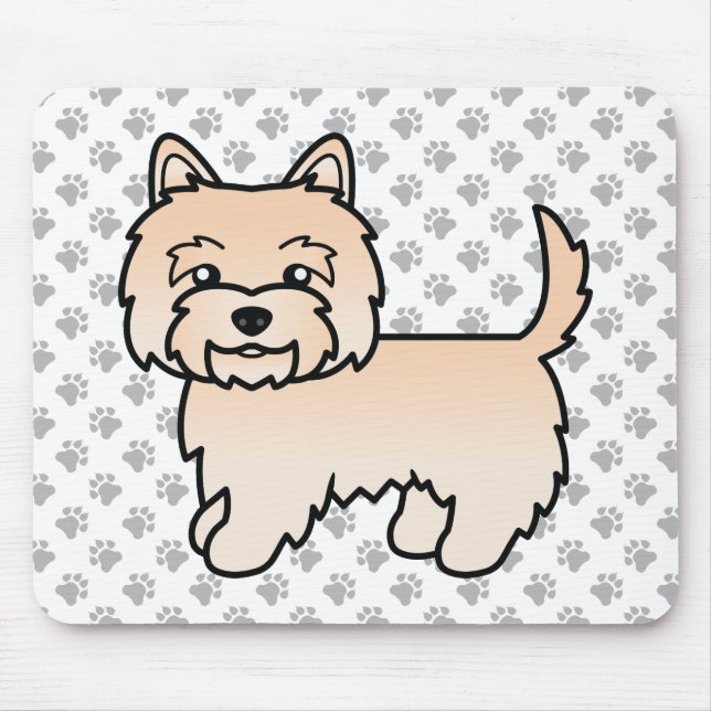 Cream Cairn Terrier Söt Tecknad Hund Musmatta (Framsidan)