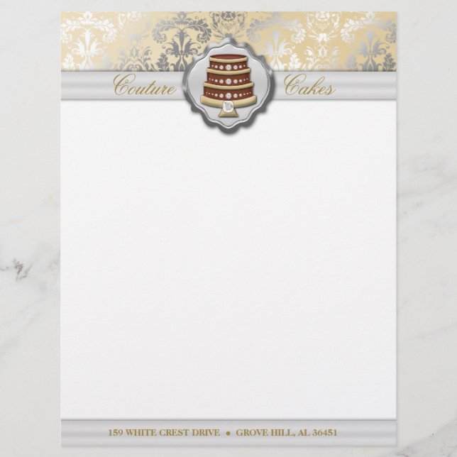 Cream Cake Couture Glitzy Damask Business (Framsida)