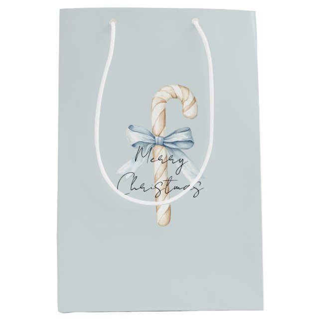Cream Candy Canes Blue Bow Christmas (Framsidan)