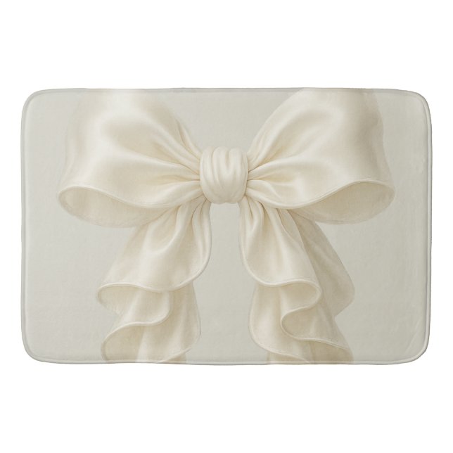 Cream Cascade Ruffle Bow Elegant Posh Girly Badrumsmatta (Framsidan)