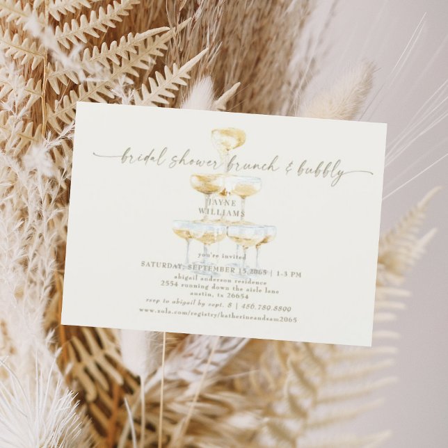 Cream Champagne Torn Möhippa Brunch Inbjudningar (Skapare uppladdad)