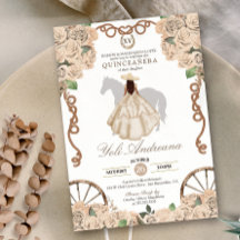 Cream Champagne Vit ros Charra Quinceanera