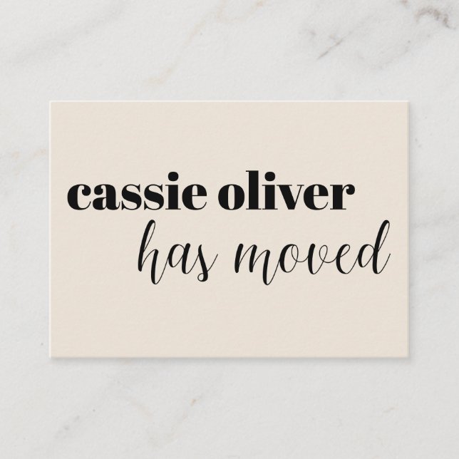 Cream Change Card: Single Person Card Visitkort (Framsida)
