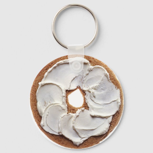 Cream Cheese Bagel Keychain Nyckelring (Framsida)