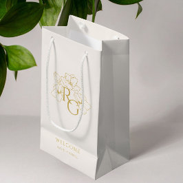 Cream | Chic Faux Guld Monogram Välkommen Bröllop