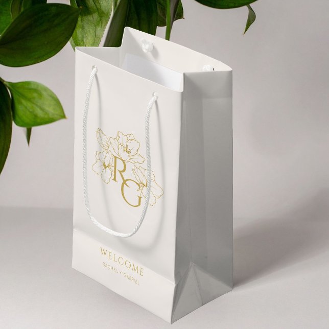 Cream | Chic Faux Guld Monogram Välkommen Bröllop (Skapare uppladdad)