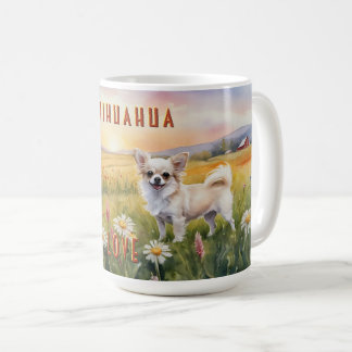 Cream Chihuahua-Twillingar i Sunrise Kaffemugg