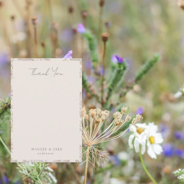 Cream Chinoiserie Elegant bröllop Tack Kort (Skapare uppladdad)