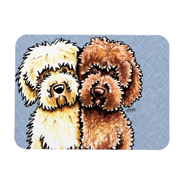 Cream Chocolate Labradoodles Magnet (Horisontell)