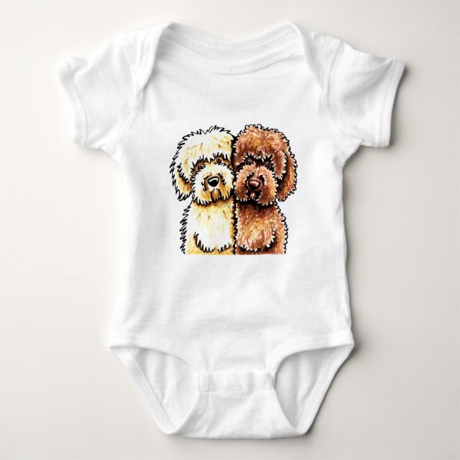 Cream Chocolate Labradoodles T-shirt (Framsida)