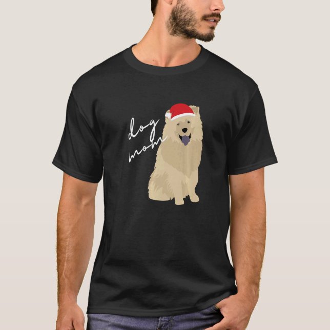 Cream Chow Chow Hund Mamma jul T Shirt (Framsida)