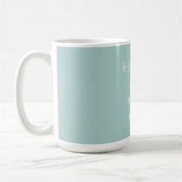 Cream Christmas Bell Pretty Blue Bow Kaffemugg