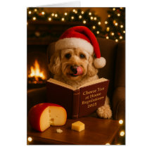 Cream Cockerpoo 'Cheese Tax' Christmas card