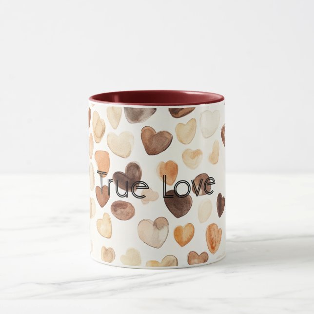 Cream Coffee Bean Hearts Mugg (Center)