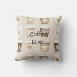 Cream Coffee Heart Cups   Kudde