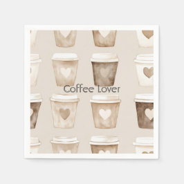 Cream Coffee Heart Cups Pappersservett