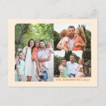 Cream CUSTOM Julfotografi och meddelande