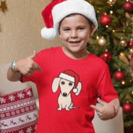 Cream Dachshund Cute Santa Hund jul T Shirt