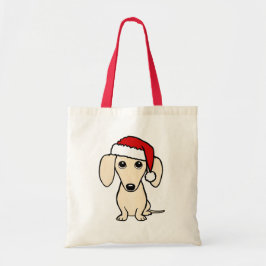Cream Dachshund Santa Cute Wiener Hund jul Tygkasse