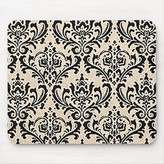 Cream Damask 2 ~ Mousepad Musmatta (Framsidan)