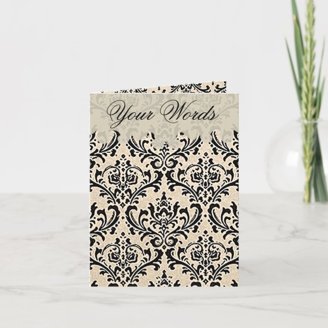 Cream Damask ~ Card/inbjudningar Inbjudan (Framsida)
