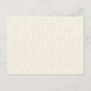 Cream Damask Pattern Vykort