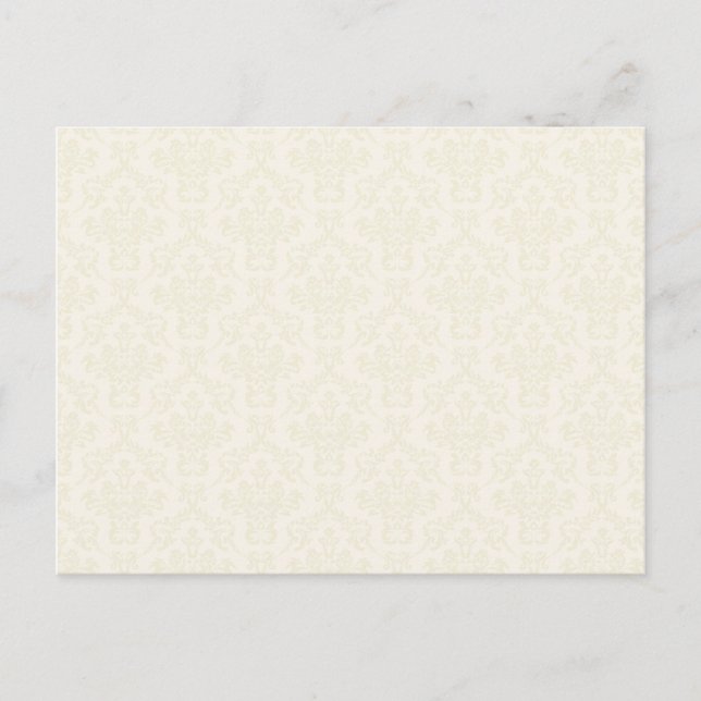 Cream Damask Pattern Vykort (Framsida)