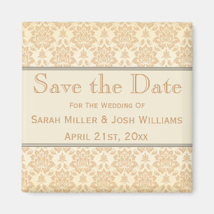 Cream Damask Spara datum magneter