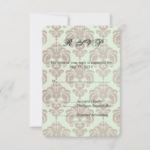 Cream Damask Wedding OSA Kort