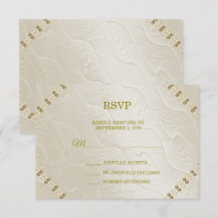 Cream Decorative Bröllop OSA Card Kort