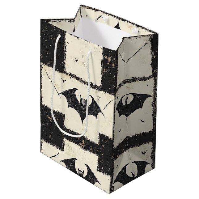 Cream Denim Grunge Patchwork with Fladdermus (3) (Framsidan Vinklad)