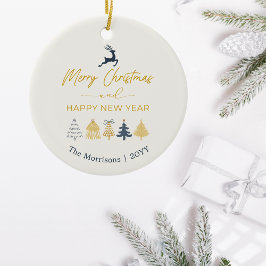 Cream Doodle Julgranar, Reindeer, Stars Julgransprydnad Keramik