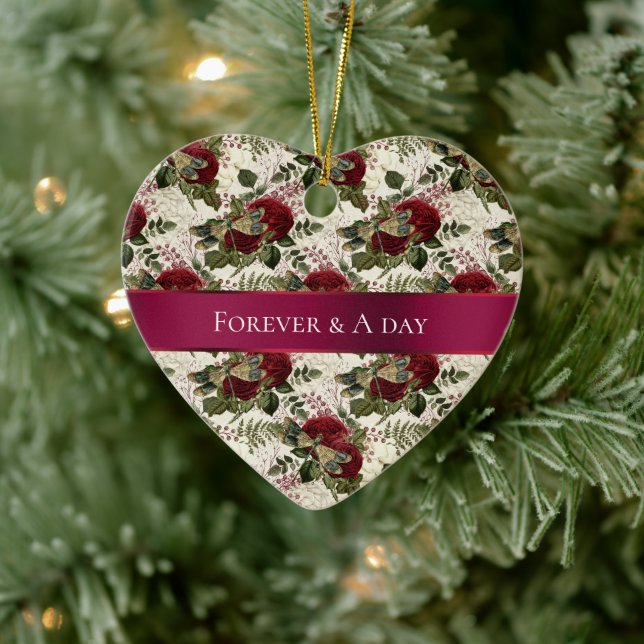 Cream Dragonflies och Ro Julgransprydnad Keramik (Träd)