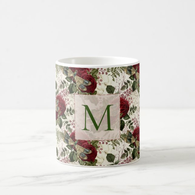 Cream Dragonflies och Ro Monogram Kaffemugg (Center)