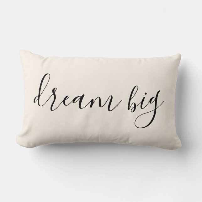 Cream| Dream Big Quote Lumbarkudde (Framsida)
