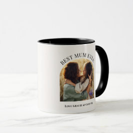 Cream elegant Arch-fototypografi bäst morsa Mugg