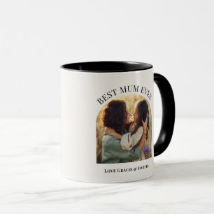 Cream elegant Arch-fototypografi bäst morsa Mugg