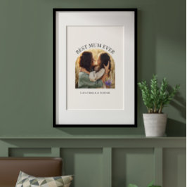 Cream elegant Arch-fototypografi bäst morsa Poster