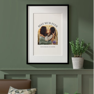 Cream elegant Arch-fototypografi bäst morsa Poster