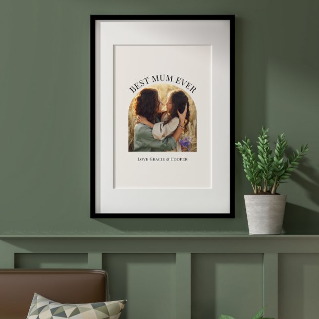 Cream elegant Arch-fototypografi bäst morsa Poster (Skapare uppladdad)