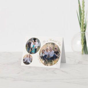 Cream Elegant - minimalistisk julfotopappning Helgkort