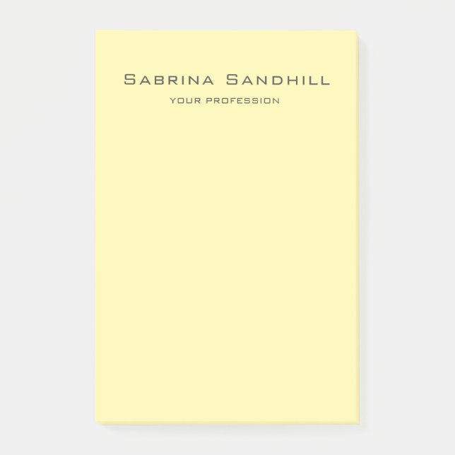 Cream Elegant Plain Simple Minimalist Post-it Block (Framsida)