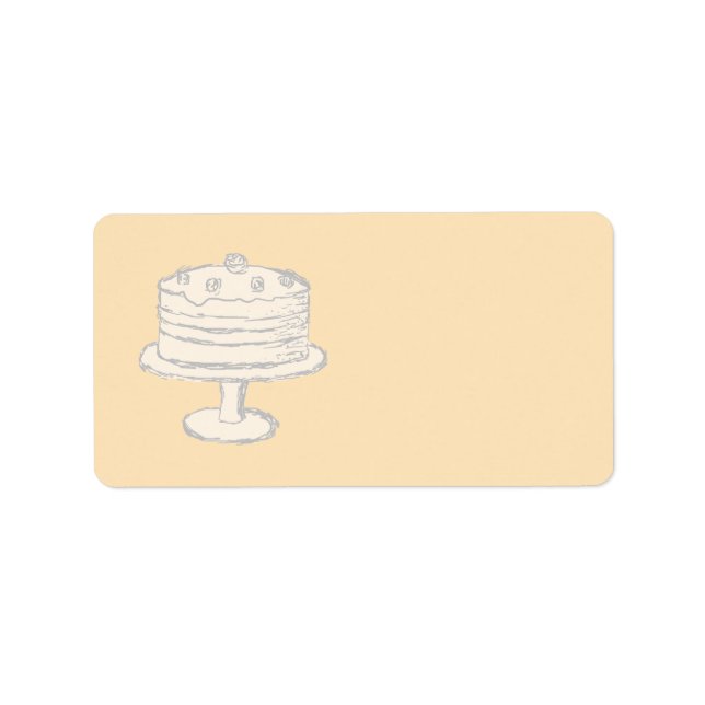 Cream Färg Cake på Beige Background. Adressetikett (Framsidan)