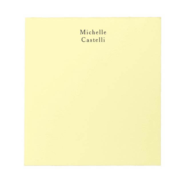 Cream Färg Professionell Unik klassisk ditt namn Anteckningsblock (Framsida)
