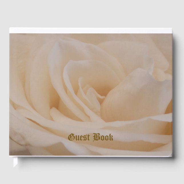 Cream Färgad Ro Closeup Gästböcker (Framsida)