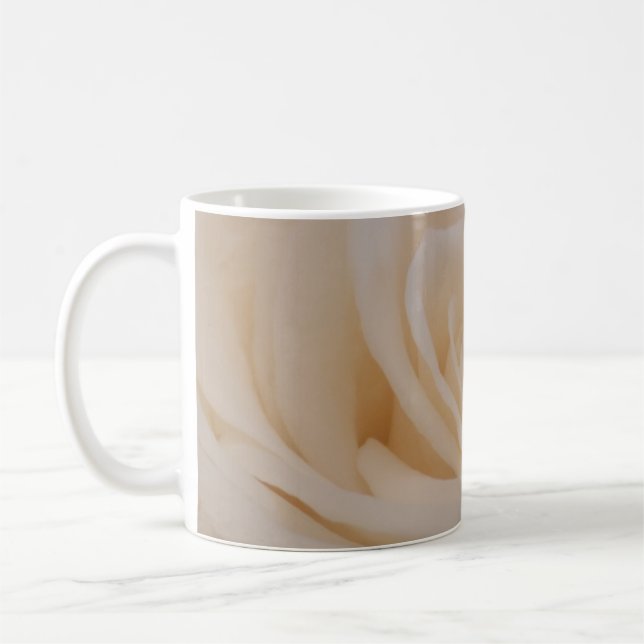 Cream Färgad Ro Closeup Kaffemugg (Vänster)